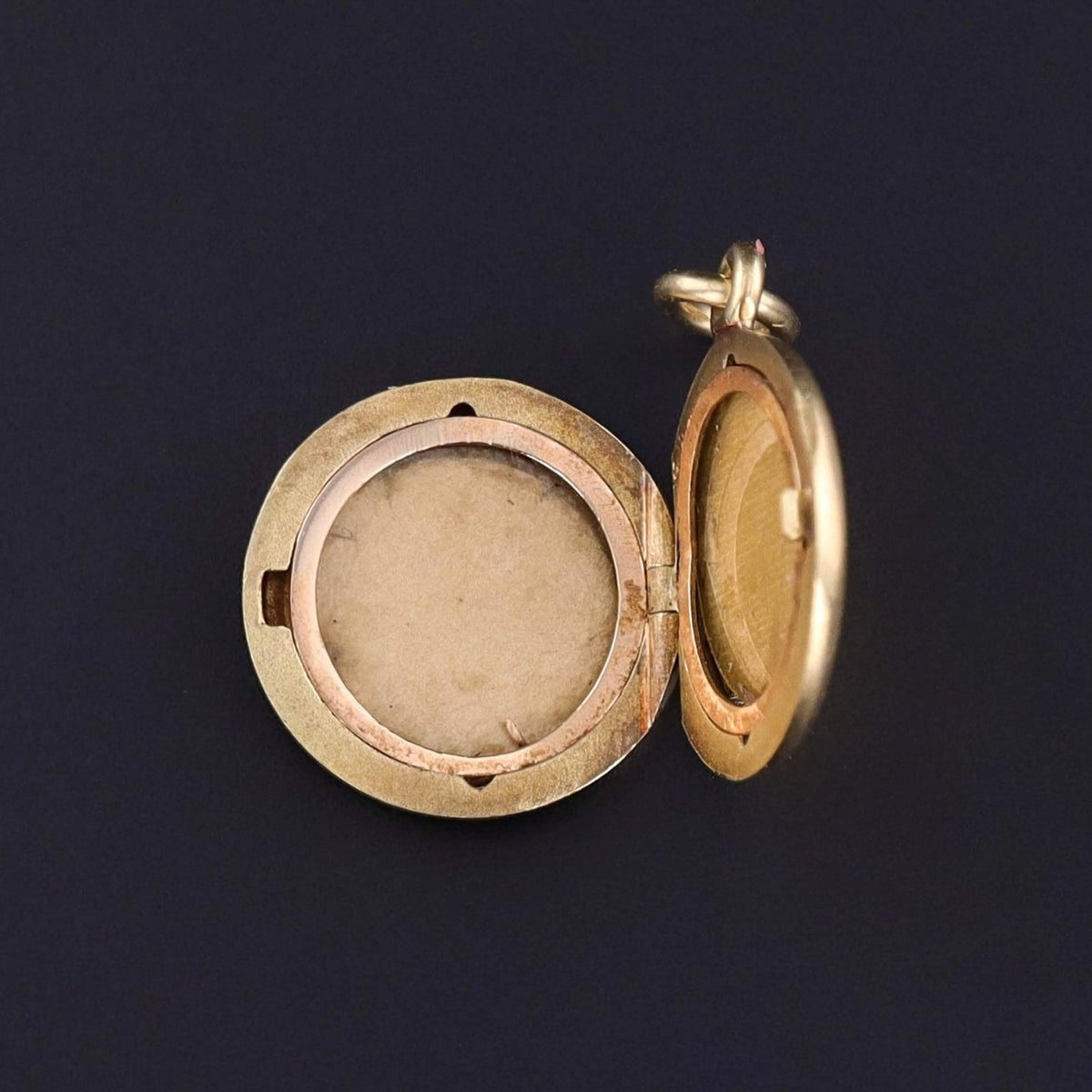 Antique Guilloche Enamel Locket Charm of 15k Gold - Trademark Antiques