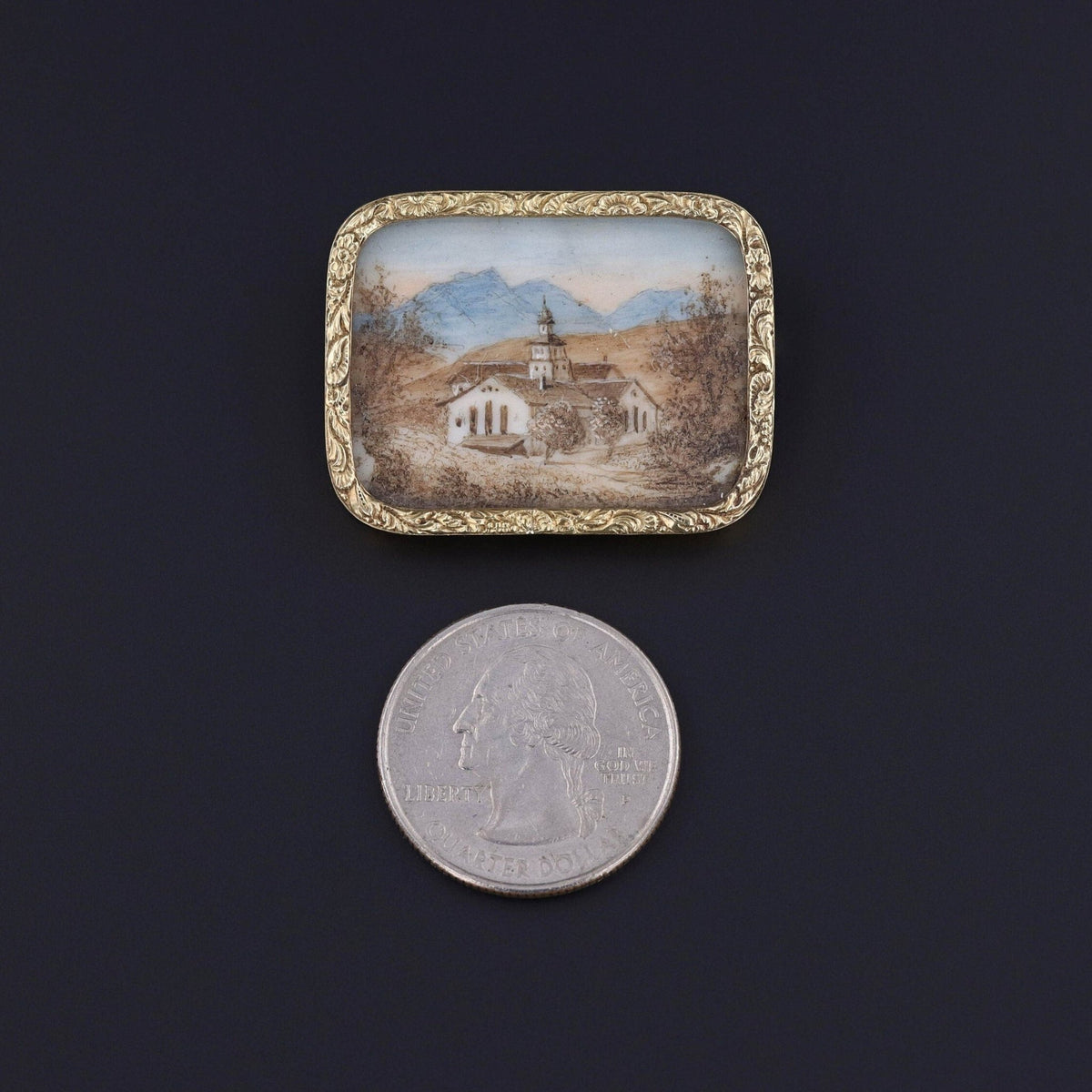Antique Hand Painted Miniature Brooch - Trademark Antiques