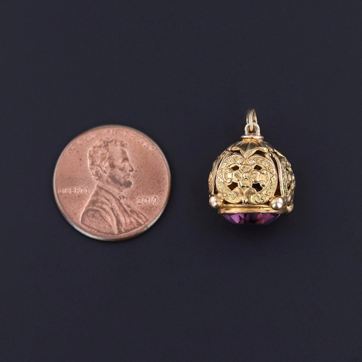 Antique Hat Pin Conversion Pendant of 10k Gold - Trademark Antiques