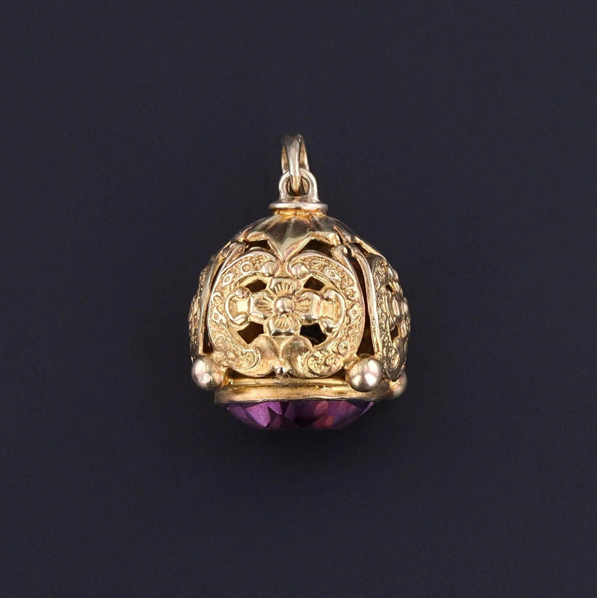 Antique Hat Pin Conversion Pendant of 10k Gold - Trademark Antiques