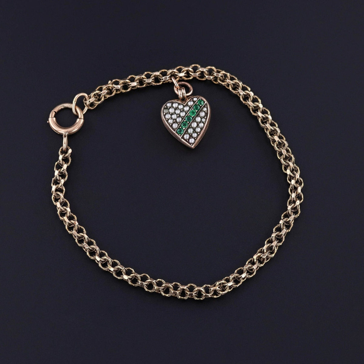 Antique Heart Bracelet of 14k Gold - Trademark Antiques