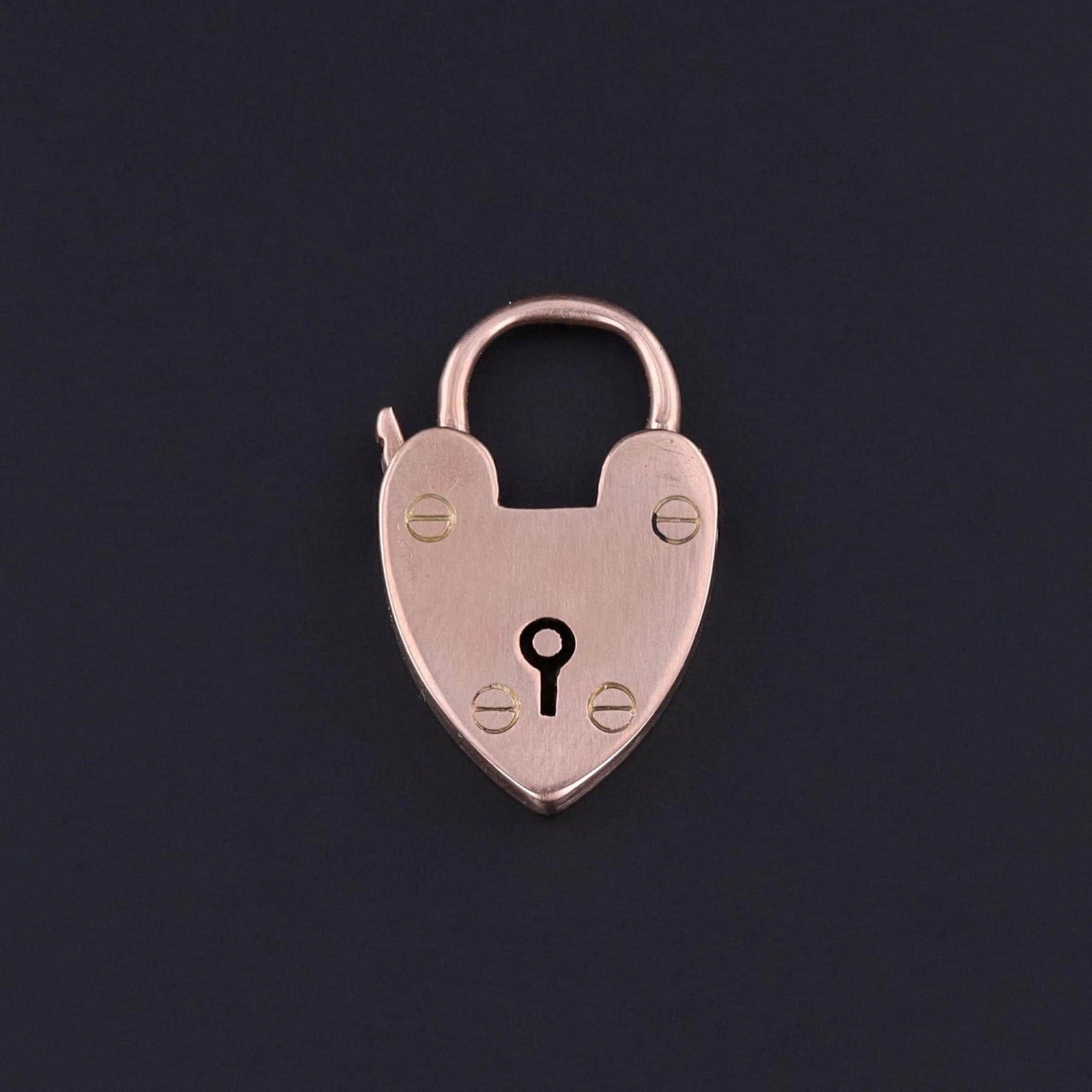 Antique Heart Lock Pendant or Clasp of 9ct Gold - Trademark Antiques