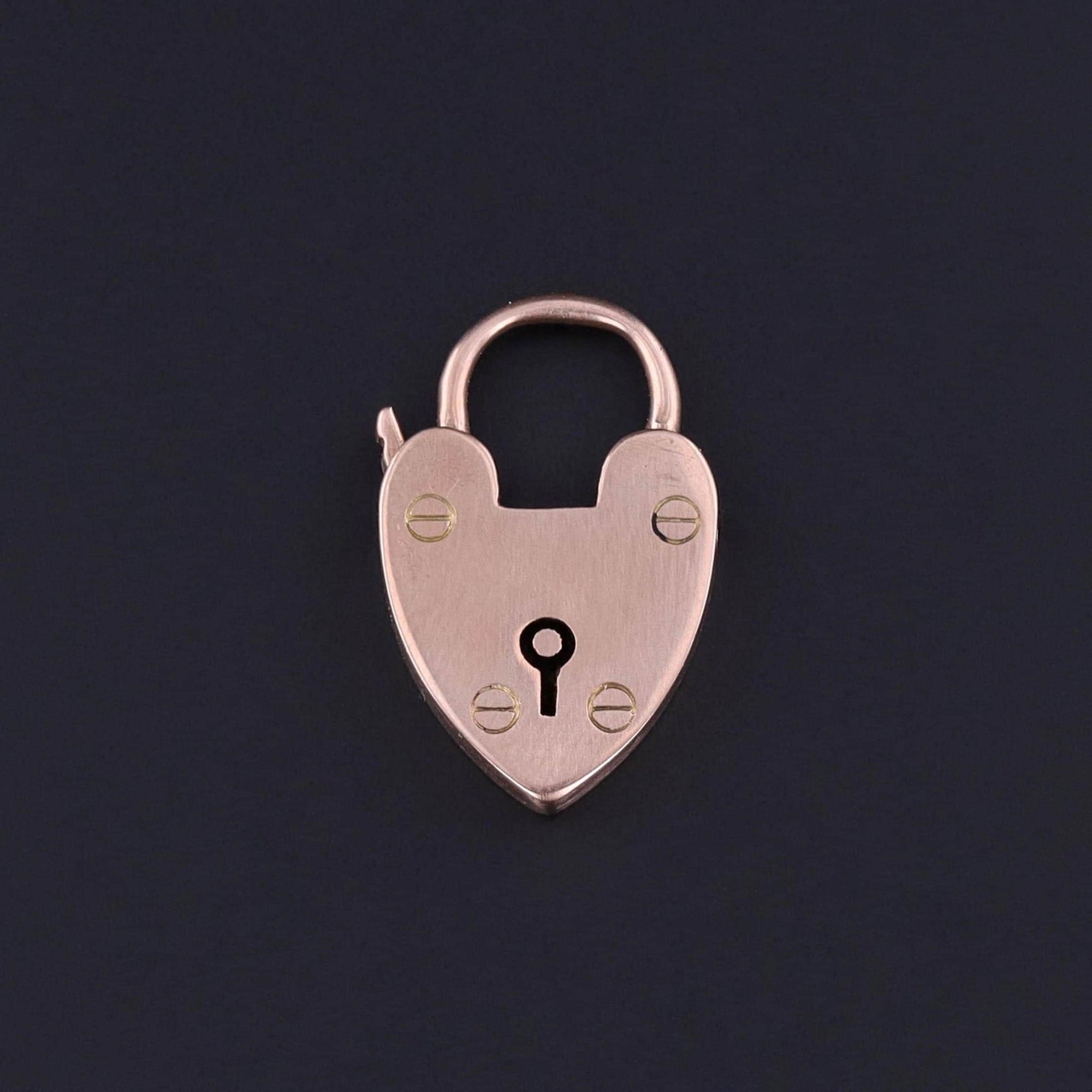 Antique Heart Lock Pendant or Clasp of 9ct Gold - Trademark Antiques