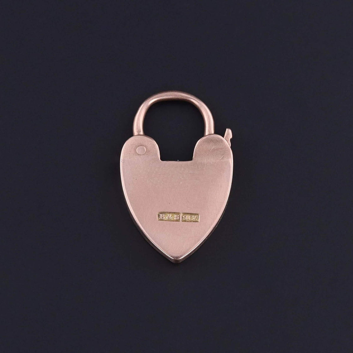 Antique Heart Lock Pendant or Clasp of 9ct Gold - Trademark Antiques