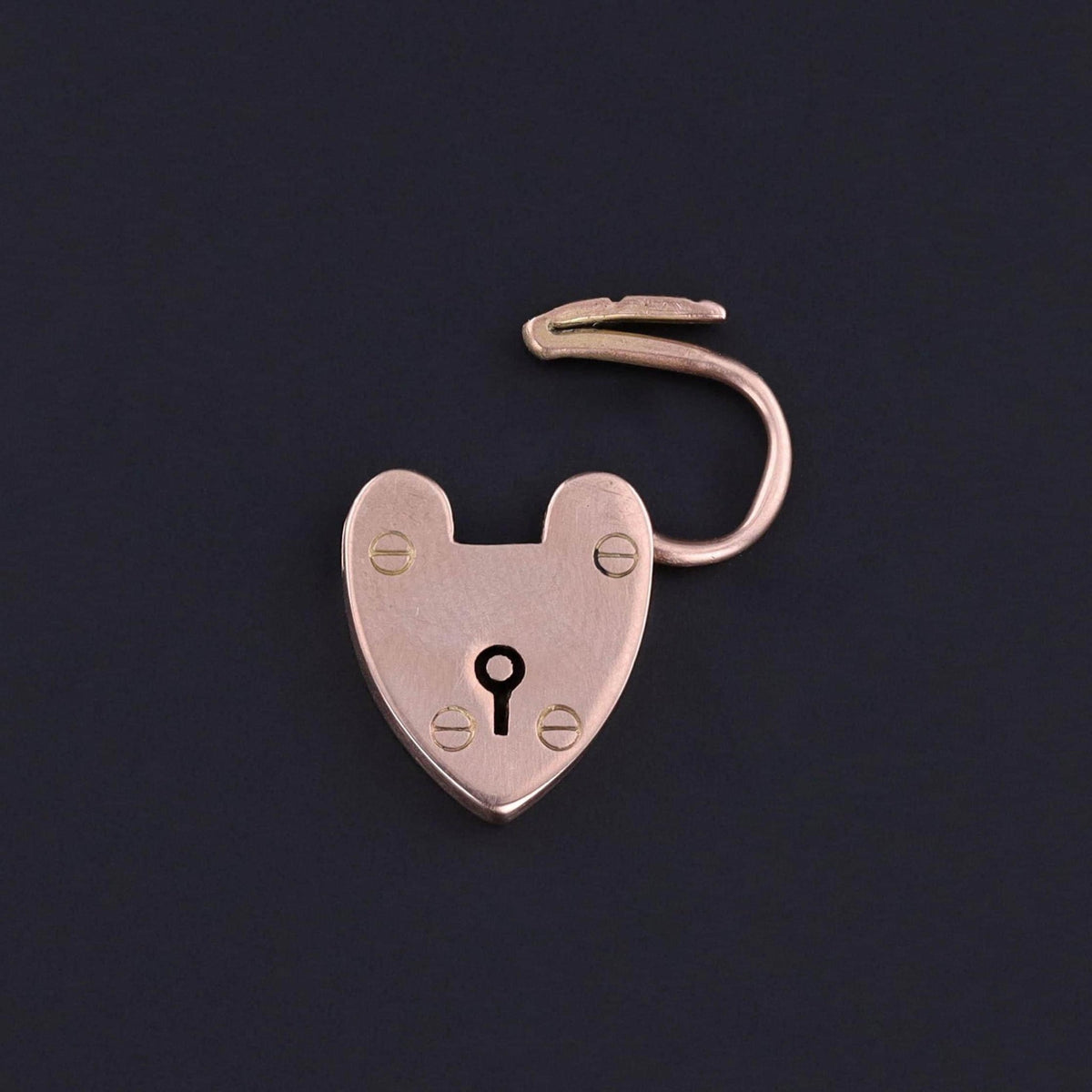 Antique Heart Lock Pendant or Clasp of 9ct Gold - Trademark Antiques