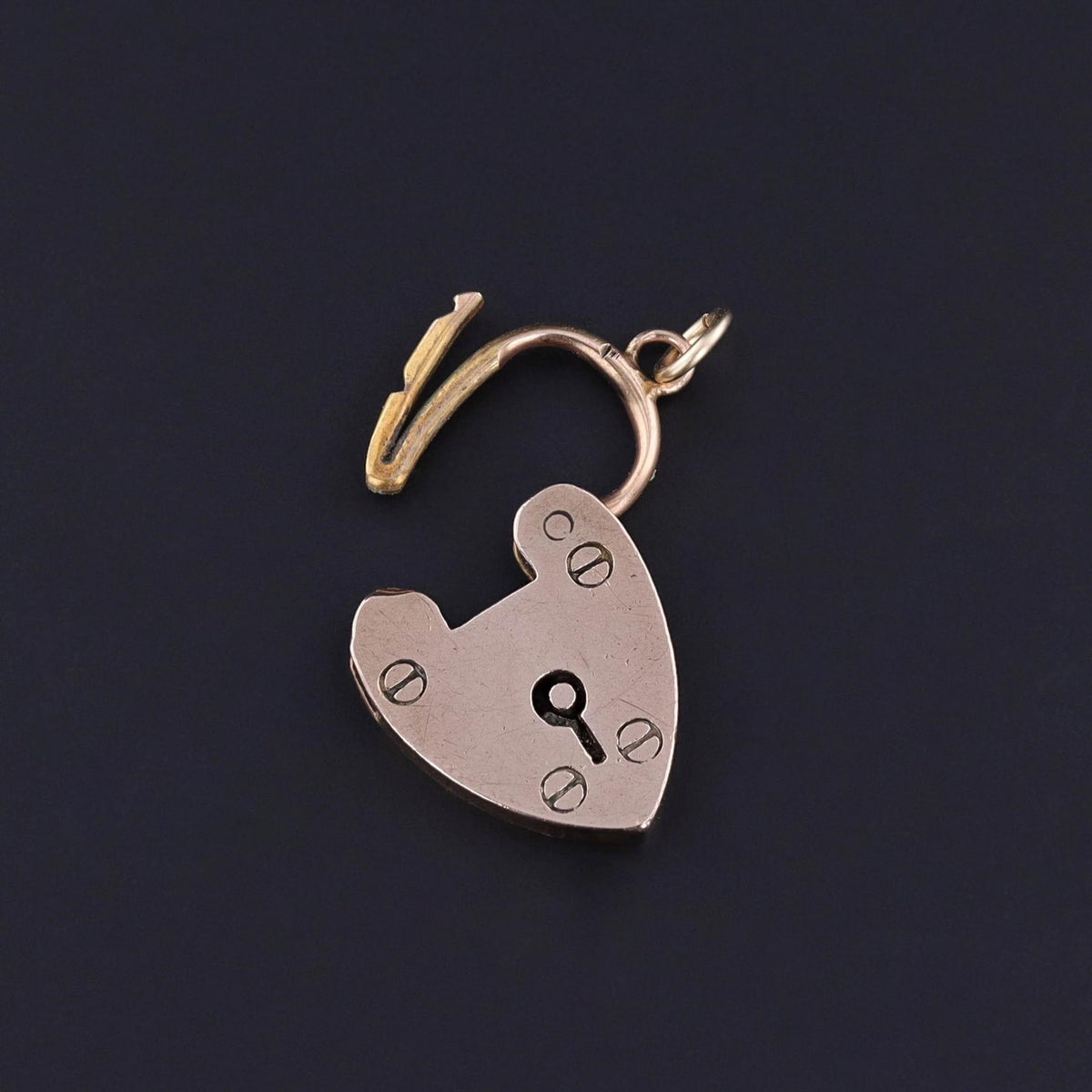 Antique Heart Padlock Pendant of 9ct Gold - Trademark Antiques