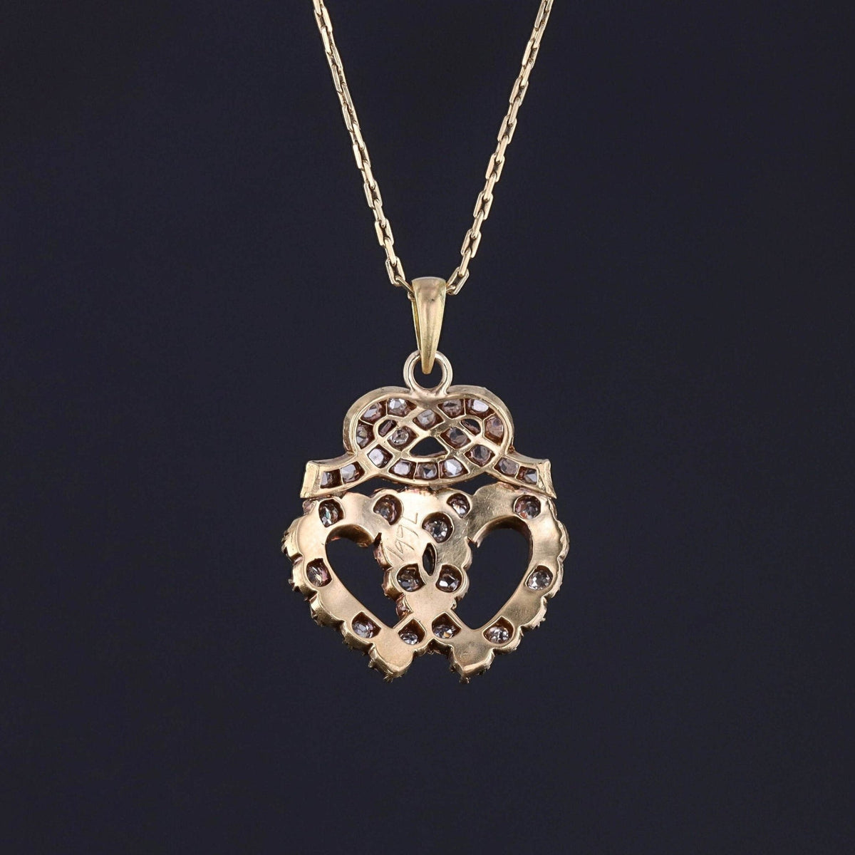 Antique Heart Pendant of 18k Gold with Optional 14k Chain - Trademark Antiques
