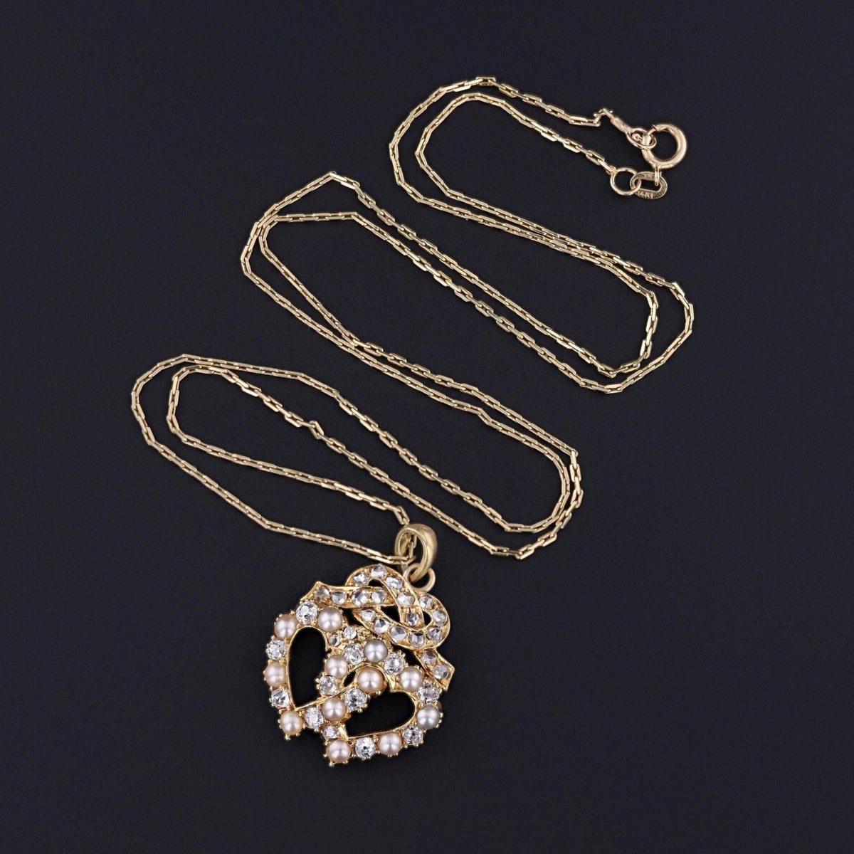 Antique Heart Pendant of 18k Gold with Optional 14k Chain - Trademark Antiques