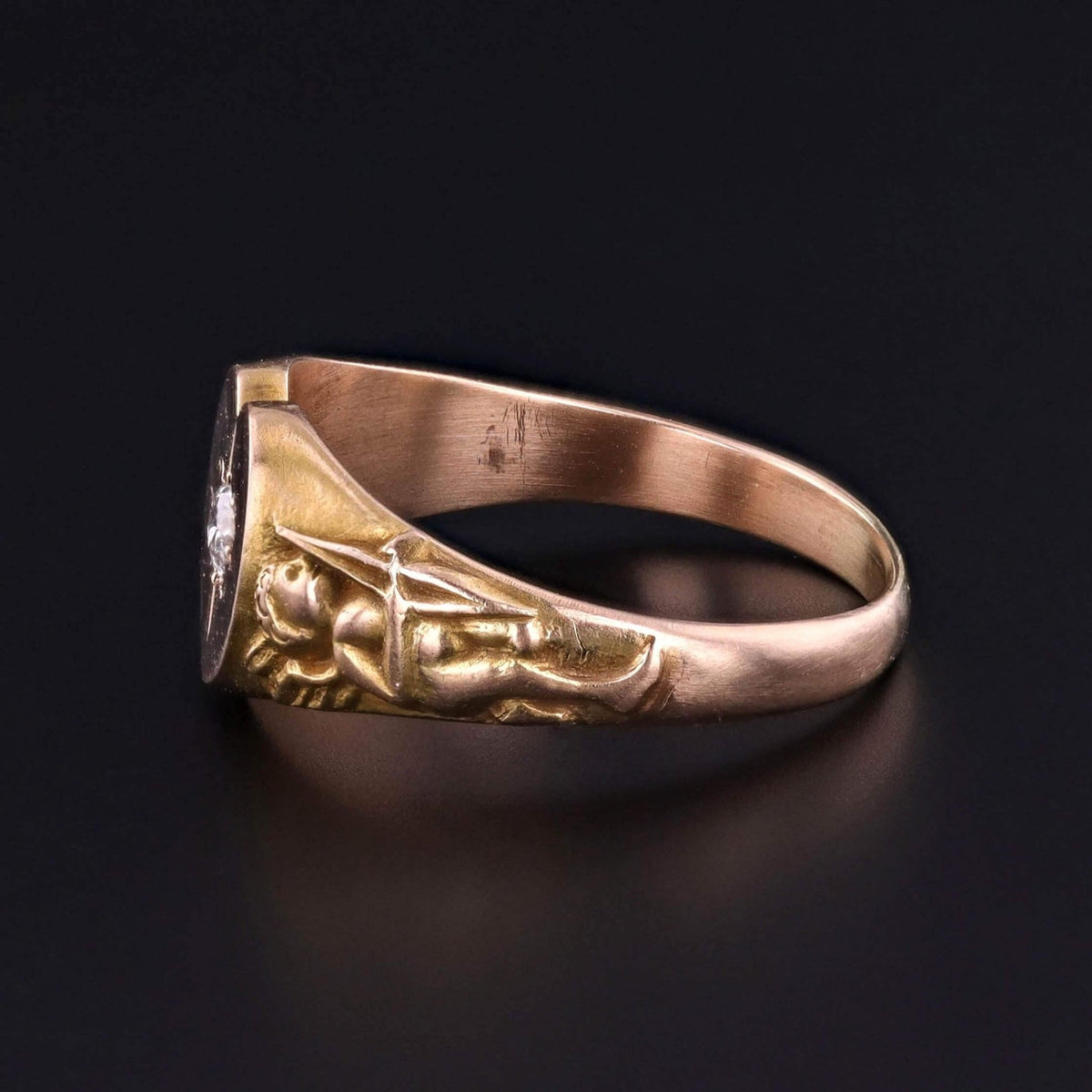 Antique Heart Signet Ring of 10k Gold - Trademark Antiques