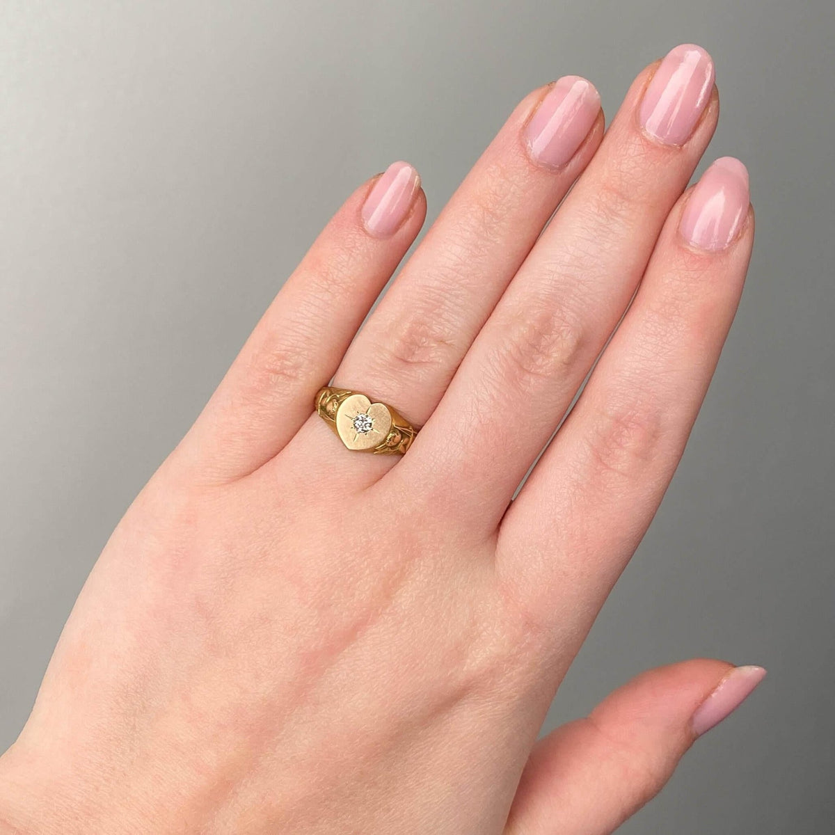 Antique Heart Signet Ring of 10k Gold - Trademark Antiques