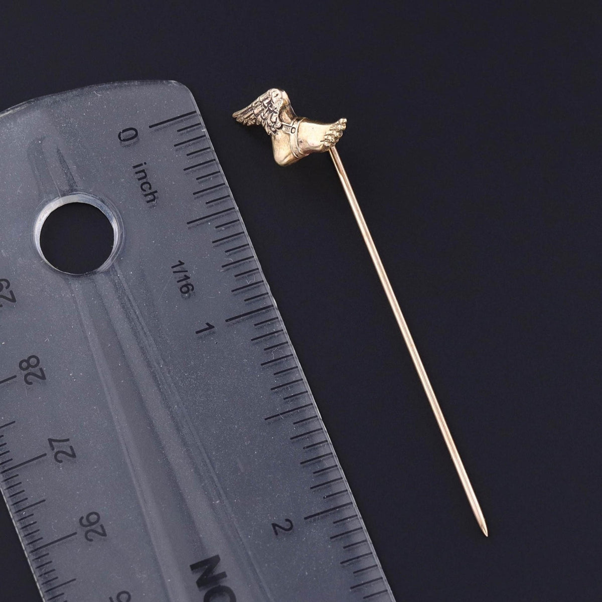 Antique Hermes Winged Foot Stickpin of 14k Gold - Trademark Antiques