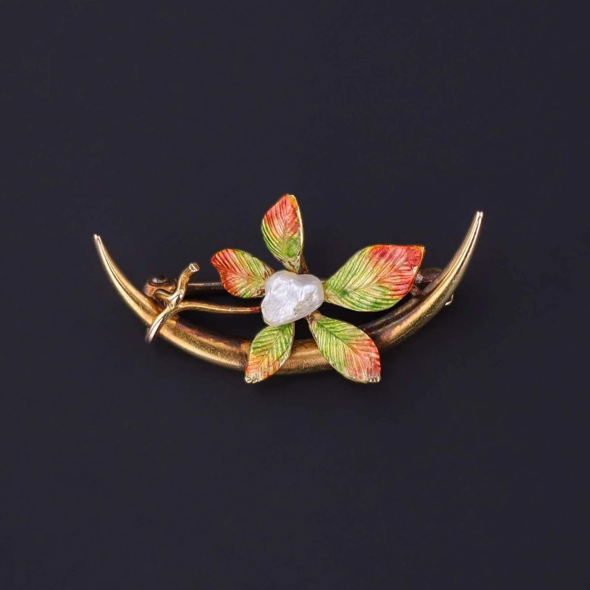 Antique Honeymoon Pin of 14k Gold - Trademark Antiques
