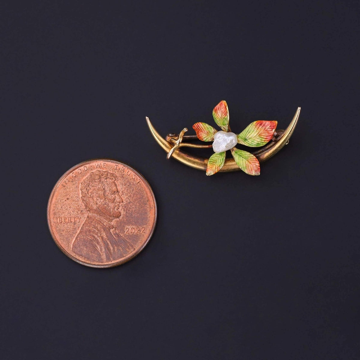 Antique Honeymoon Pin of 14k Gold - Trademark Antiques