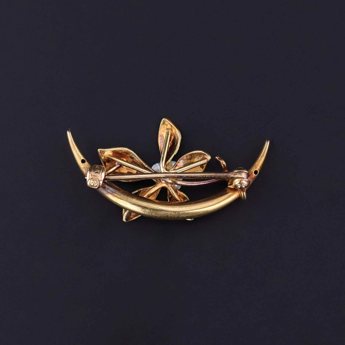 Antique Honeymoon Pin of 14k Gold - Trademark Antiques