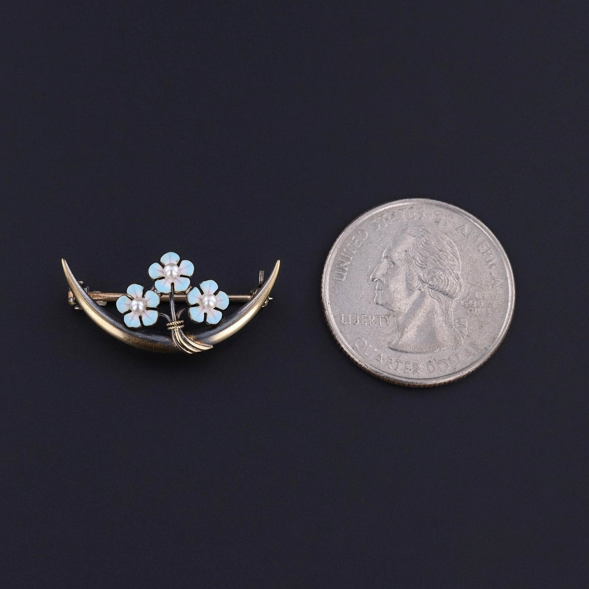 Antique Honeymoon Pin of 14k Gold - Trademark Antiques