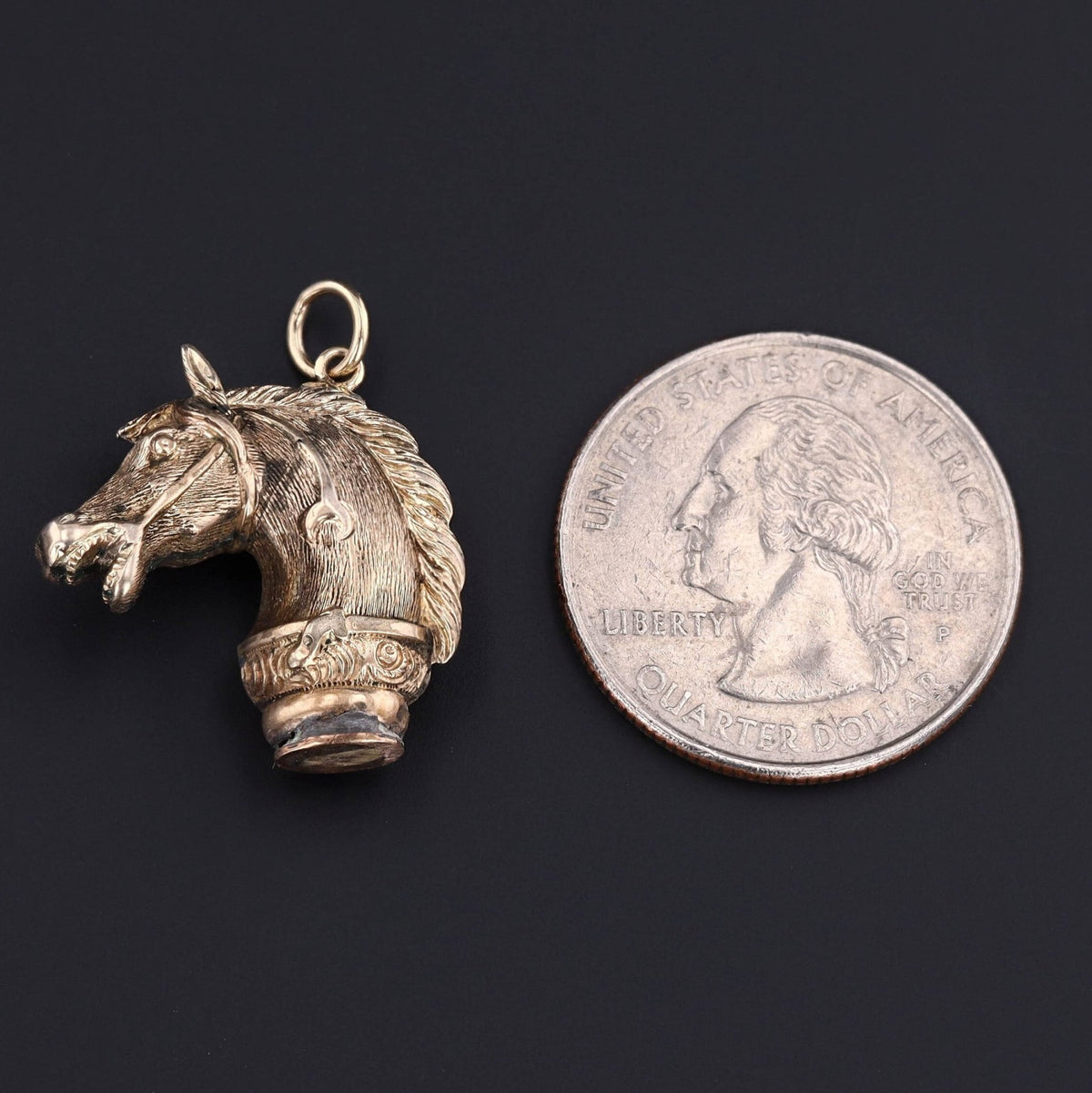 Antique Horse Head Pendant of 14k Gold - Trademark Antiques
