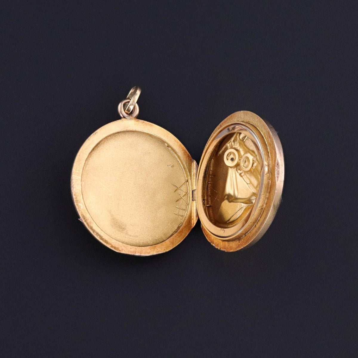 Antique Horse Locket of 10k Gold - Trademark Antiques