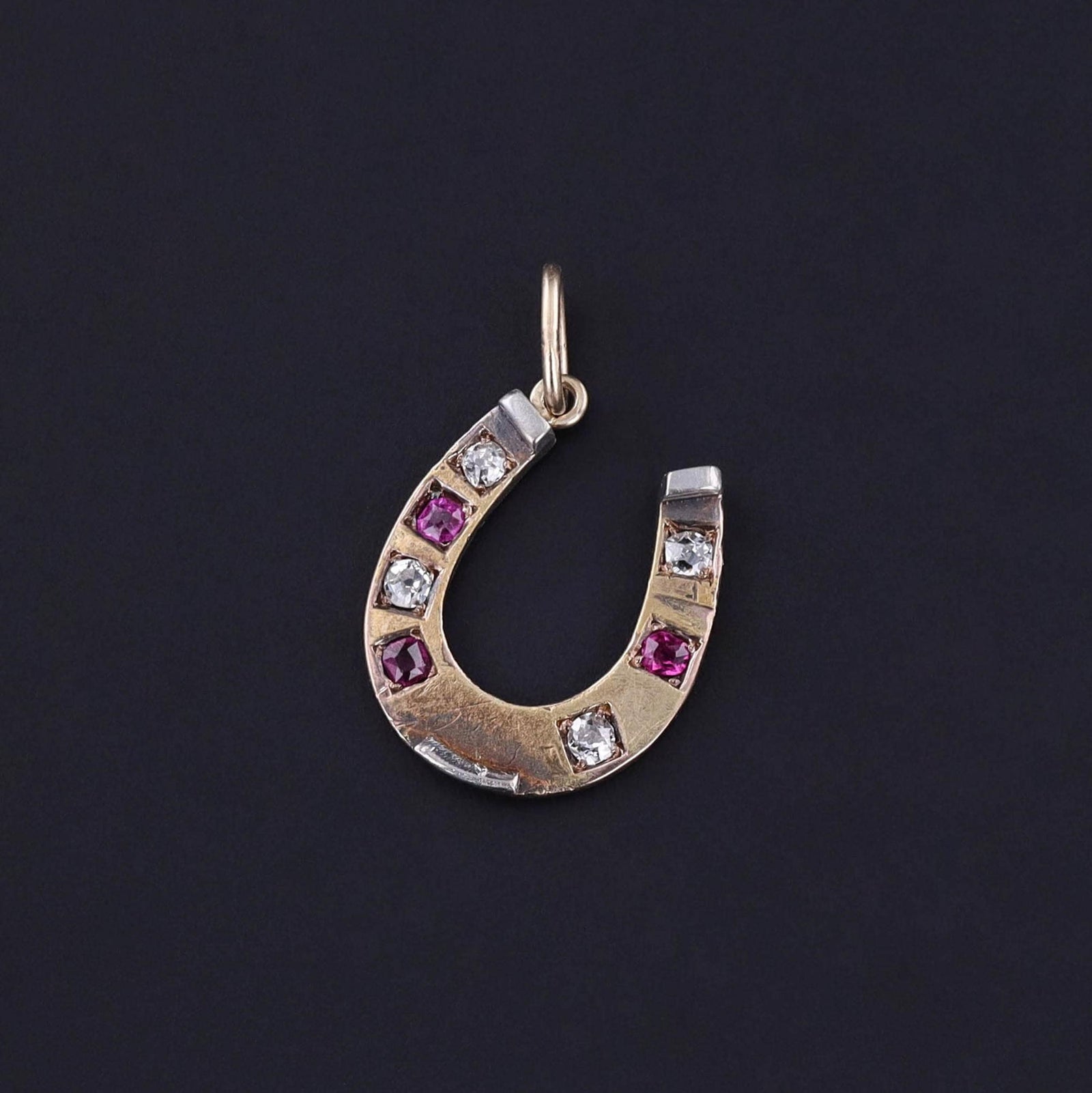 Antique Horseshoe Charm of 14k Gold - Trademark Antiques