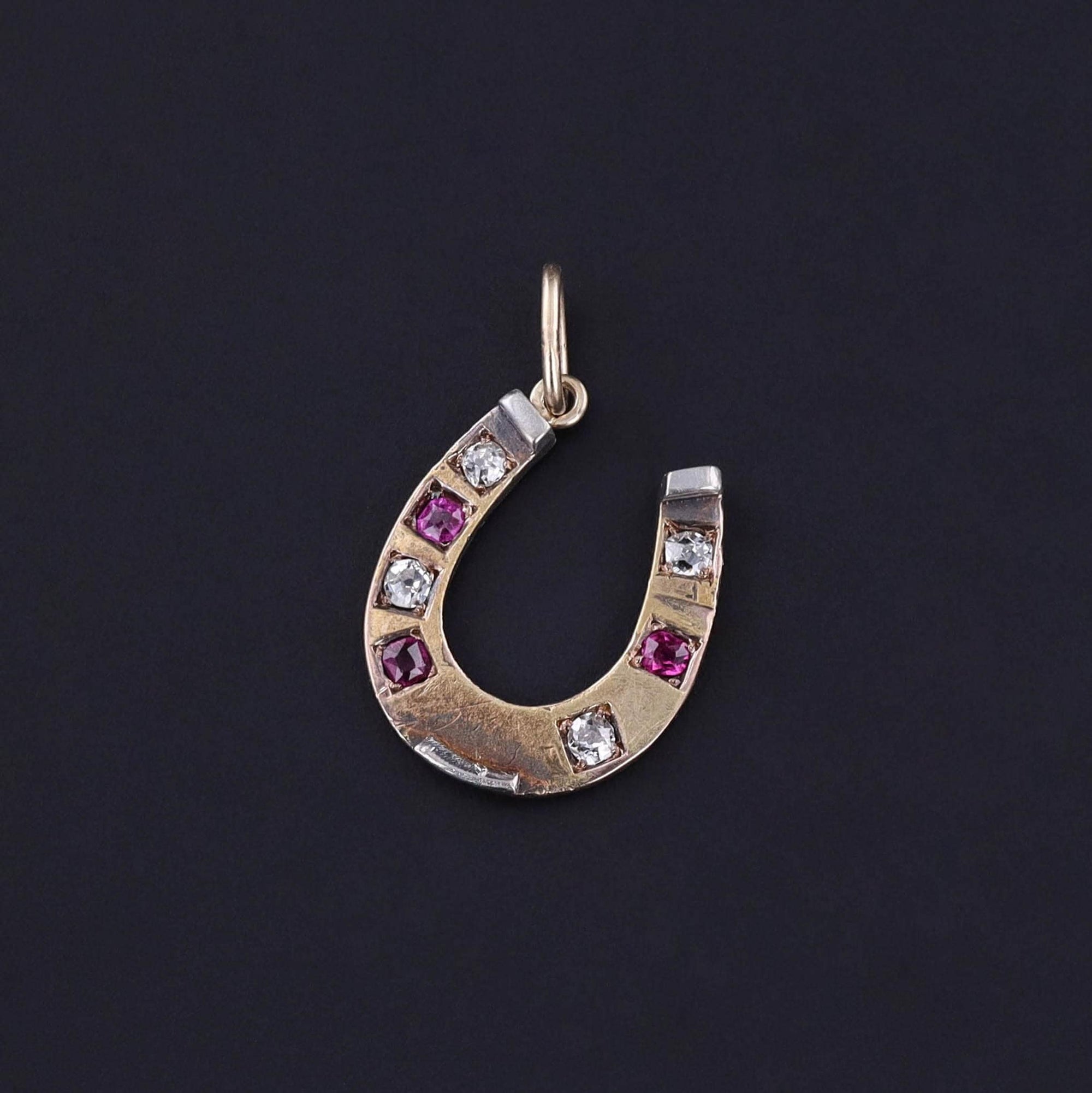 Antique Horseshoe Charm of 14k Gold - Trademark Antiques