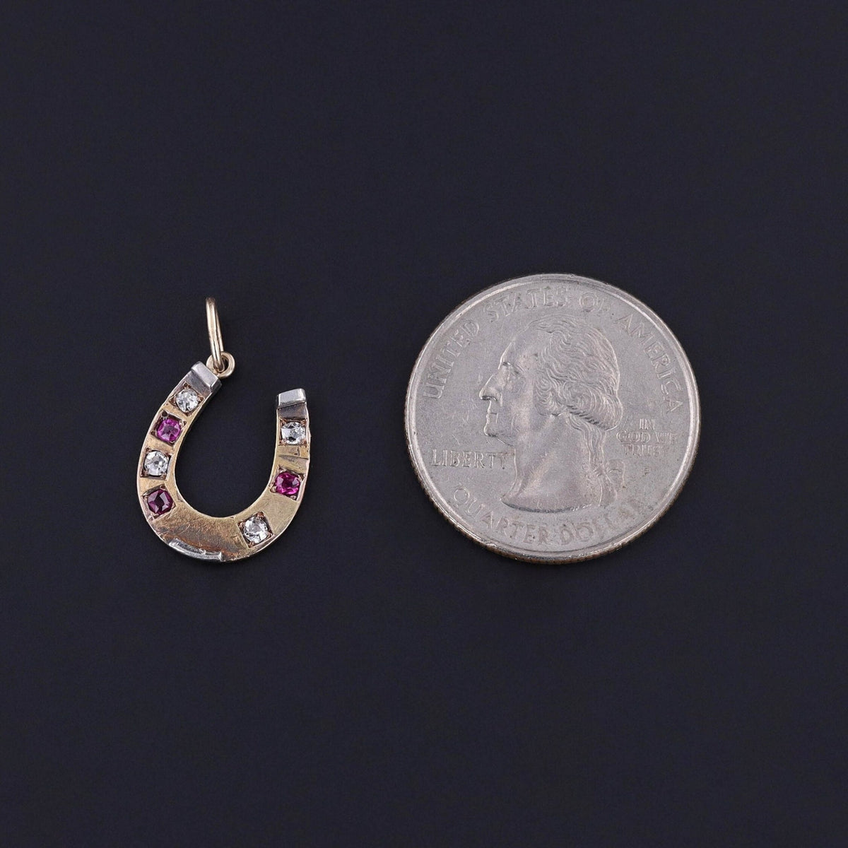 Antique Horseshoe Charm of 14k Gold - Trademark Antiques
