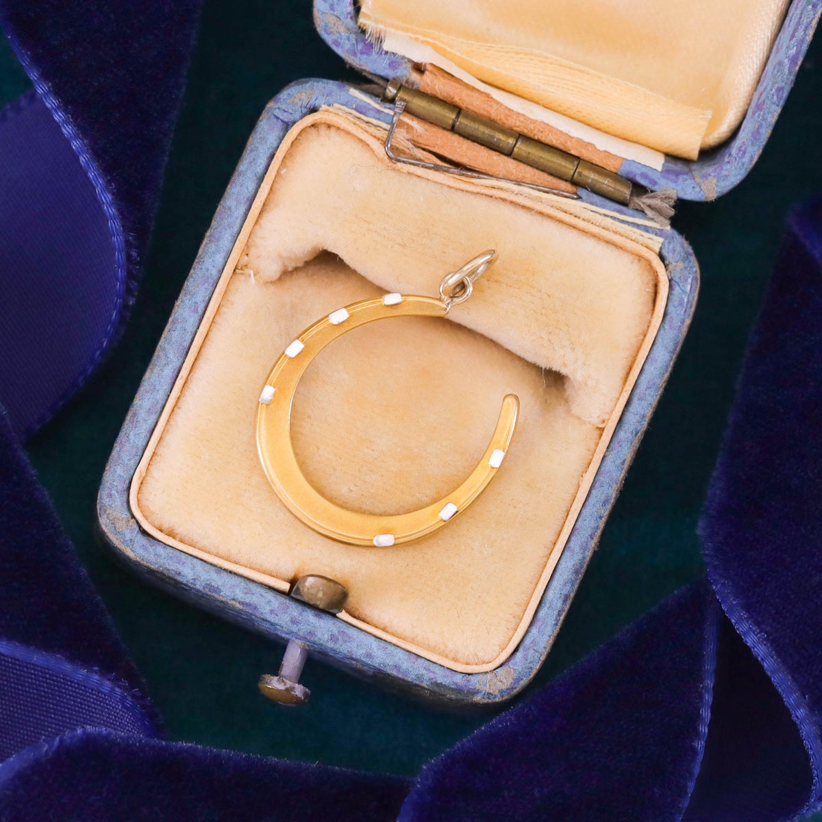 Antique Horseshoe Conversion Charm of 14k Gold - Trademark Antiques