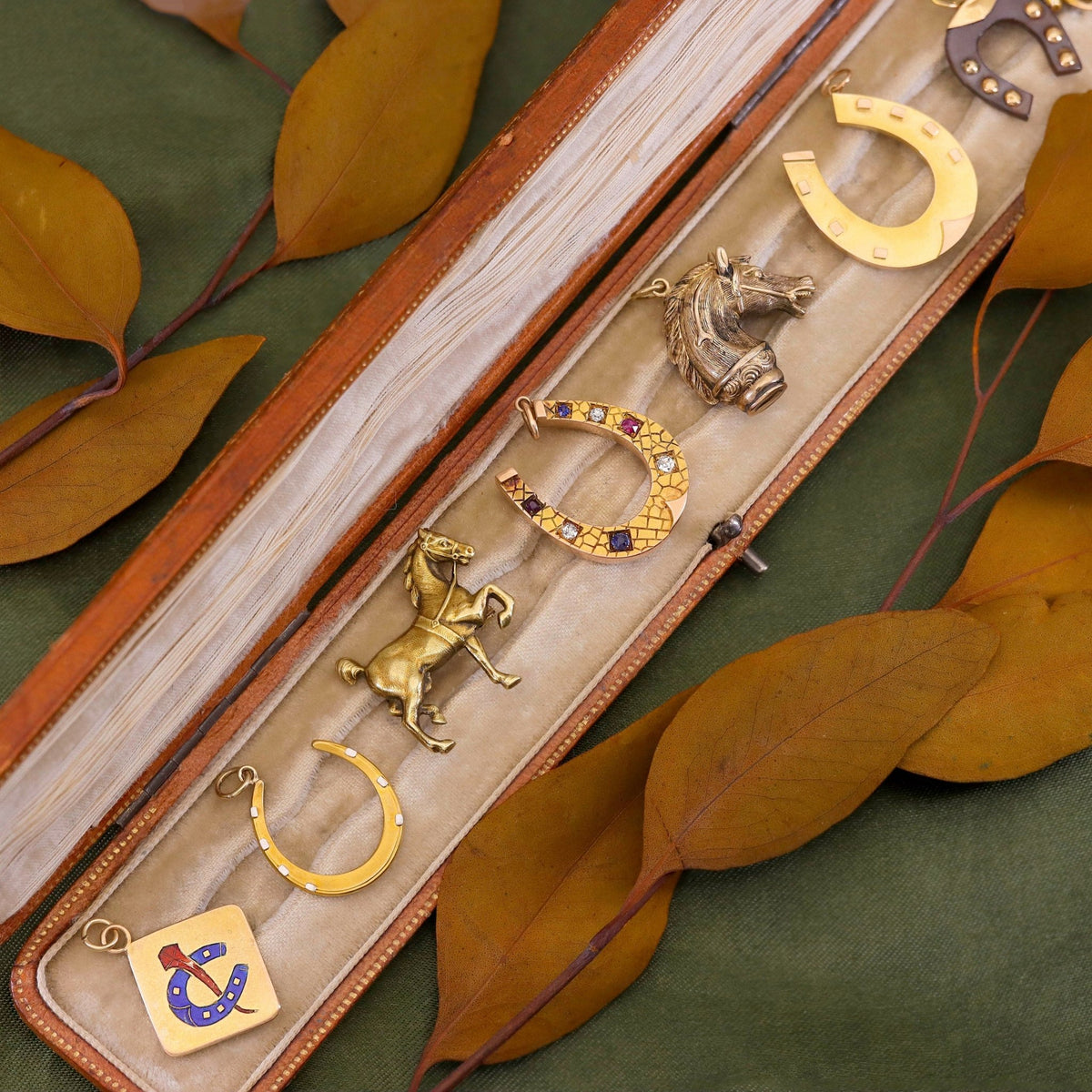 Antique Horseshoe Conversion Charm of 14k Gold - Trademark Antiques