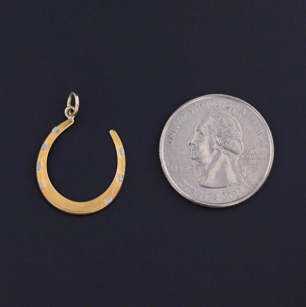 Antique Horseshoe Conversion Charm of 14k Gold - Trademark Antiques