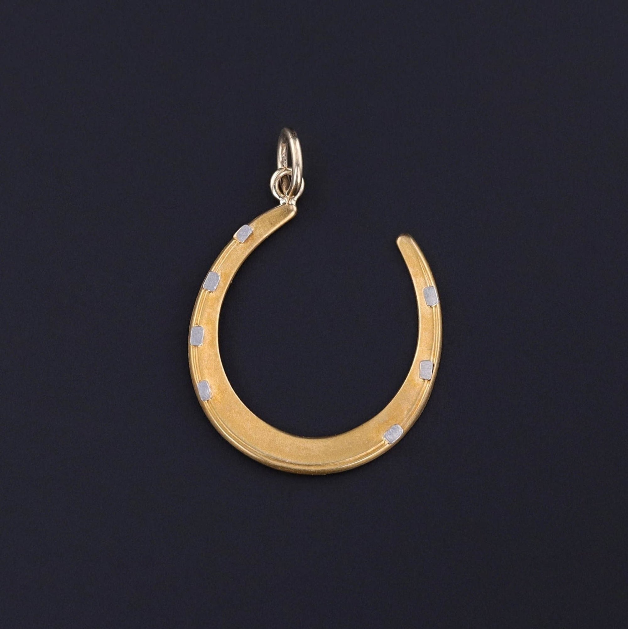 Antique Horseshoe Conversion Charm of 14k Gold - Trademark Antiques