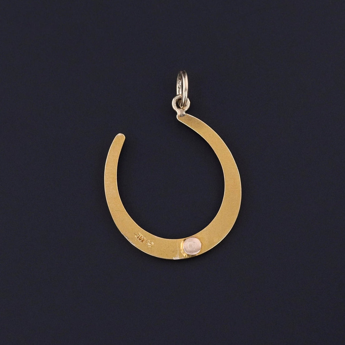 Antique Horseshoe Conversion Charm of 14k Gold - Trademark Antiques