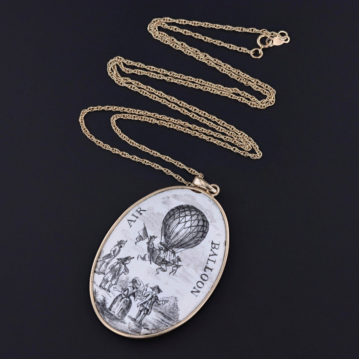 Antique Hot Air Balloon Pendant of 14k Gold - Trademark Antiques