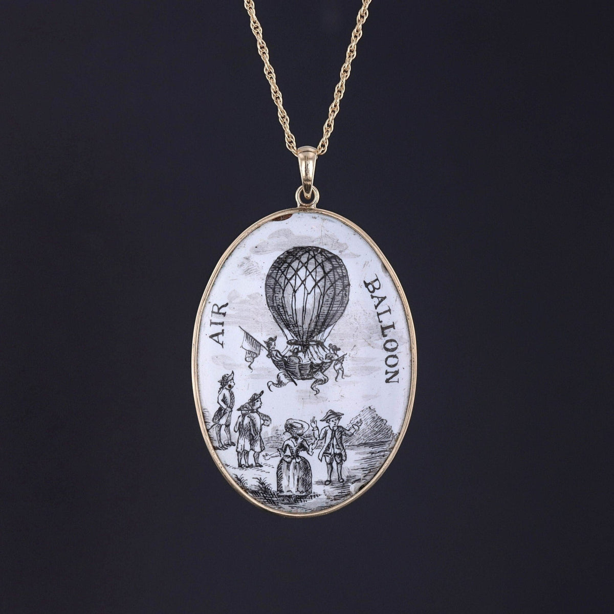 Antique Hot Air Balloon Pendant of 14k Gold - Trademark Antiques