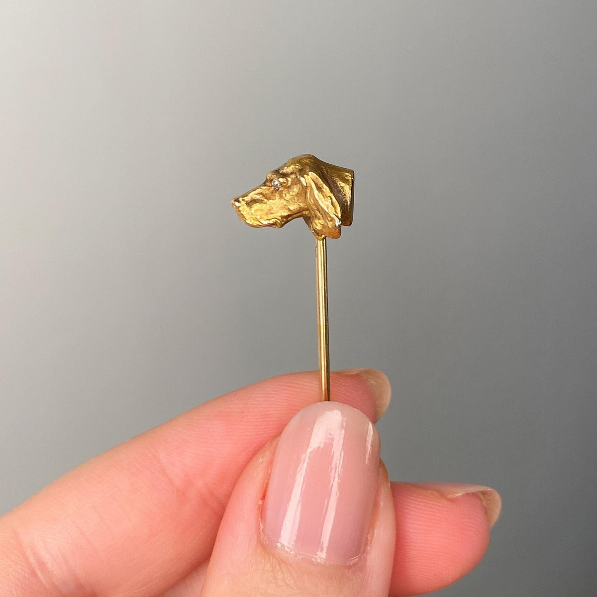 Antique Hound Dog Stickpin of 14k Gold - Trademark Antiques