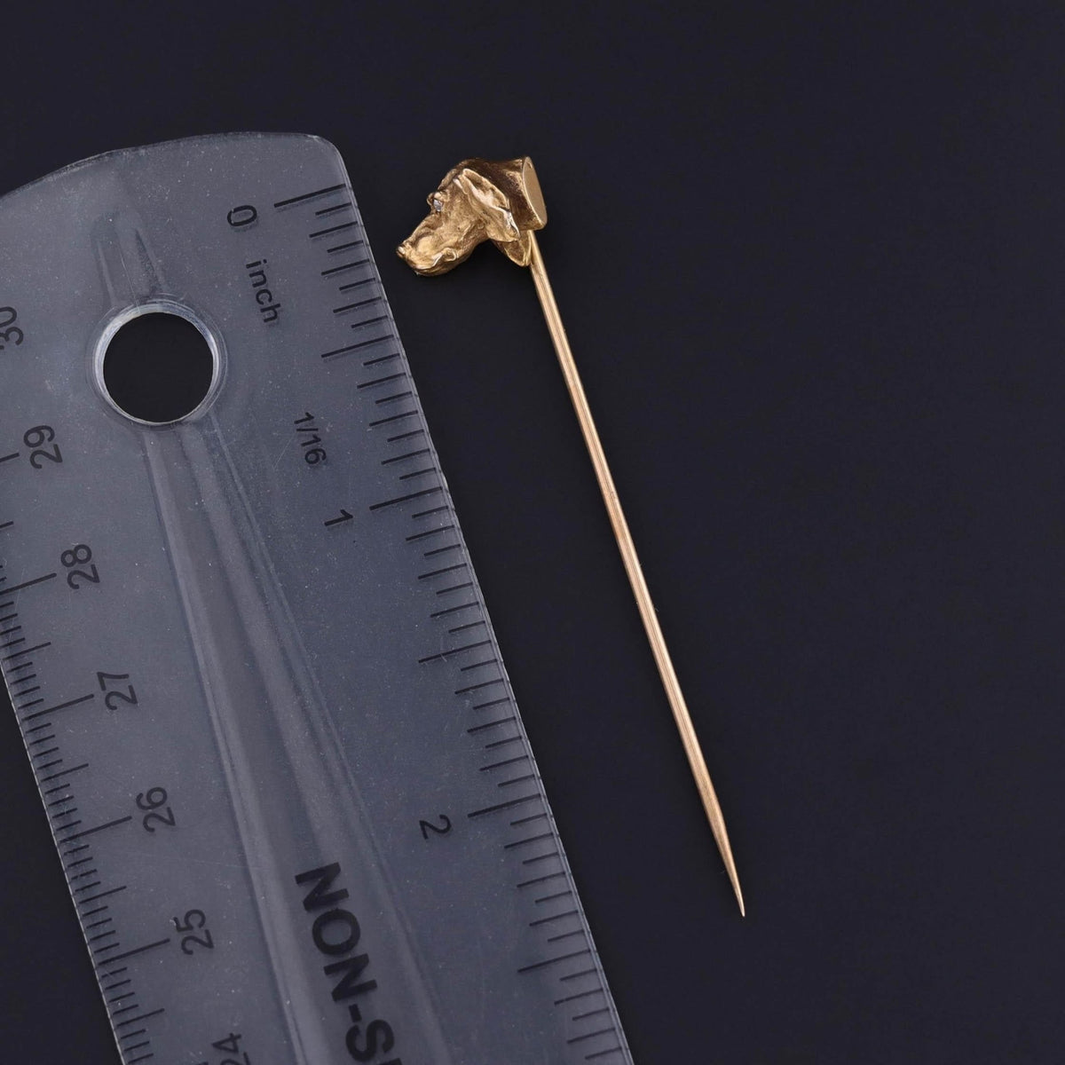Antique Hound Dog Stickpin of 14k Gold - Trademark Antiques
