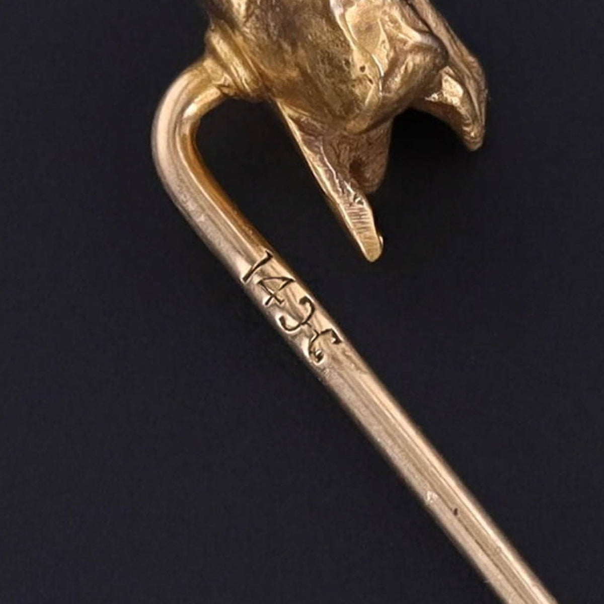 Antique Hound Dog Stickpin of 14k Gold - Trademark Antiques