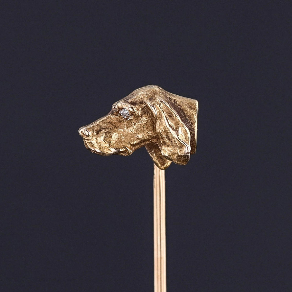 Antique Hound Dog Stickpin of 14k Gold - Trademark Antiques