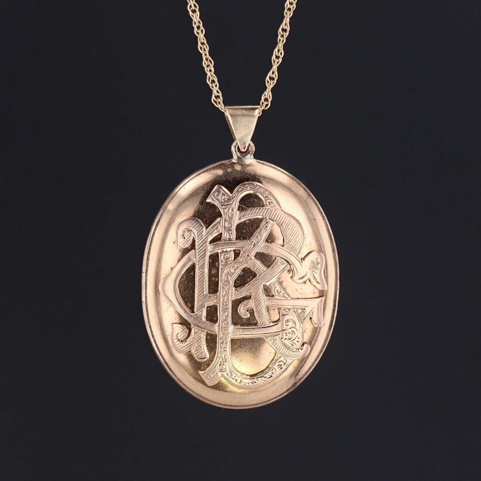 Antique Initial Locket of 10k Gold - Trademark Antiques