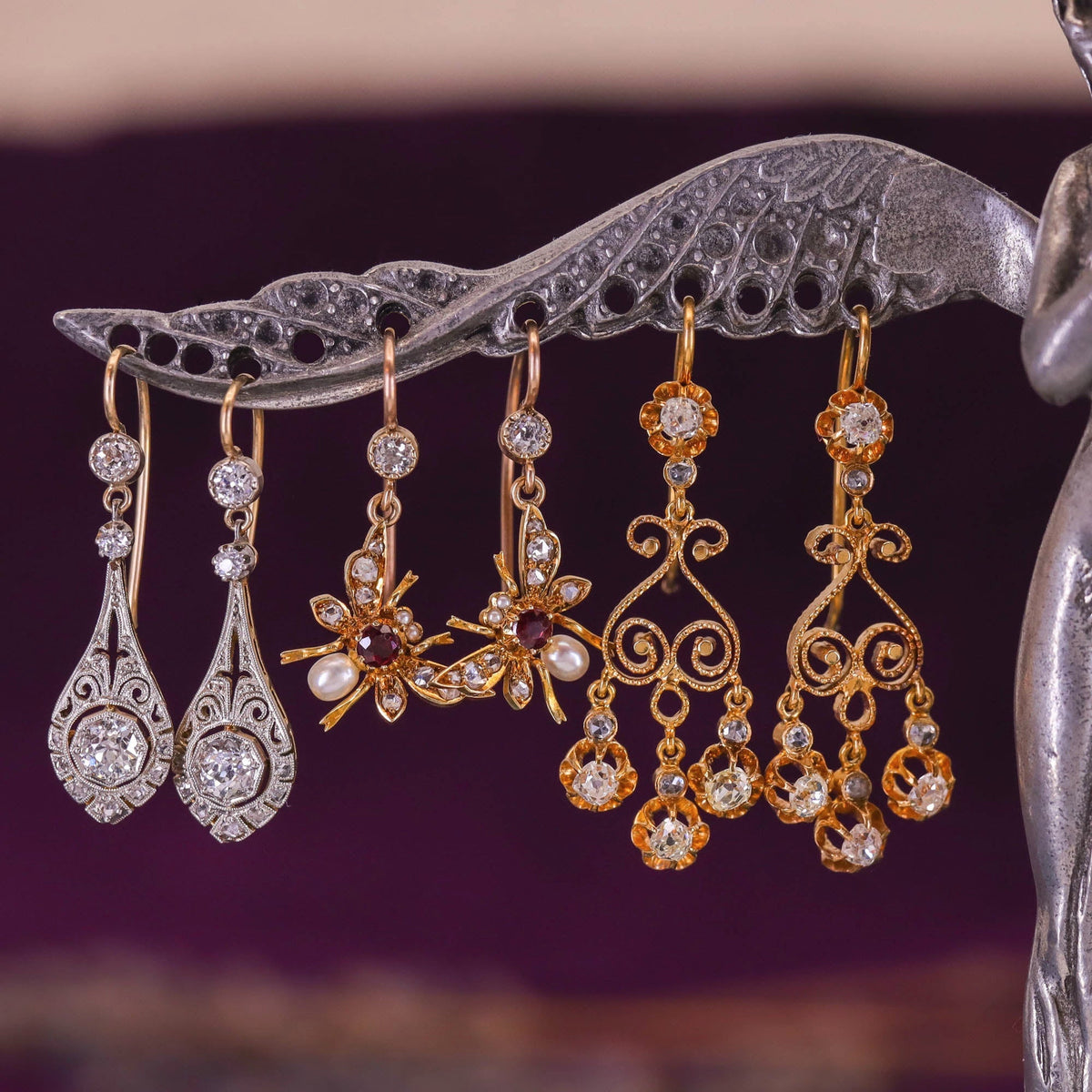 Antique Insect Earrings of 15ct Gold - Trademark Antiques