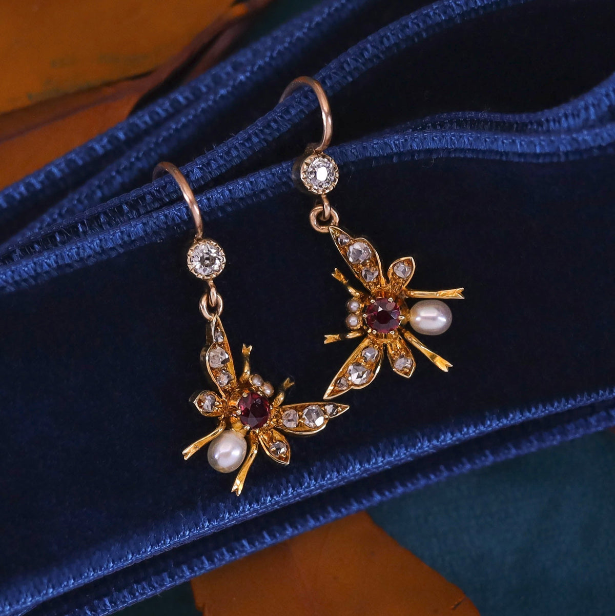 Antique Insect Earrings of 15ct Gold - Trademark Antiques