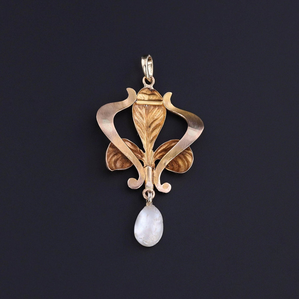 Antique Iris Pendant of 10k Gold - Trademark Antiques