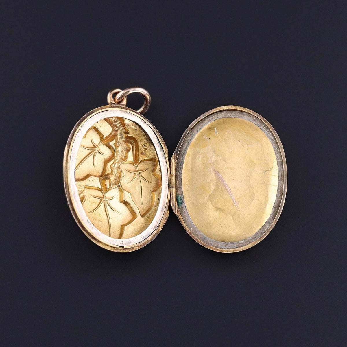 Antique Ivy Locket of 14k Gold - Trademark Antiques