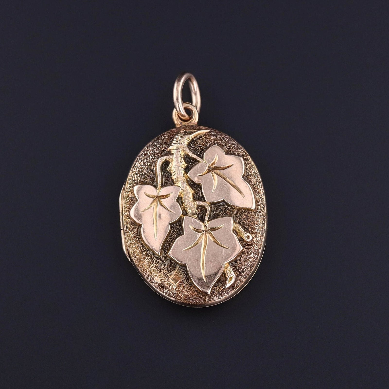 Antique Ivy Locket of 14k Gold - Trademark Antiques