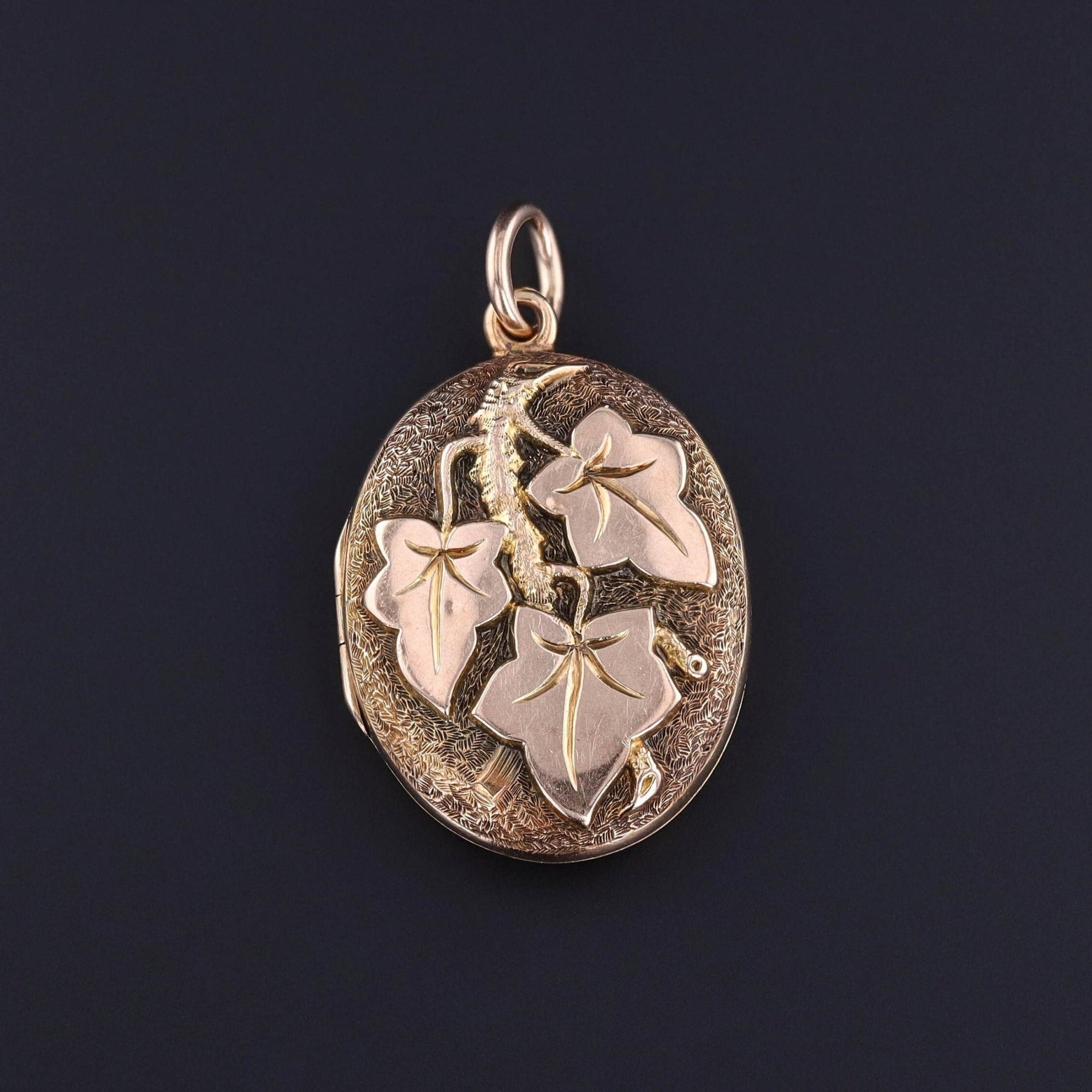 Antique Ivy Locket of 14k Gold - Trademark Antiques