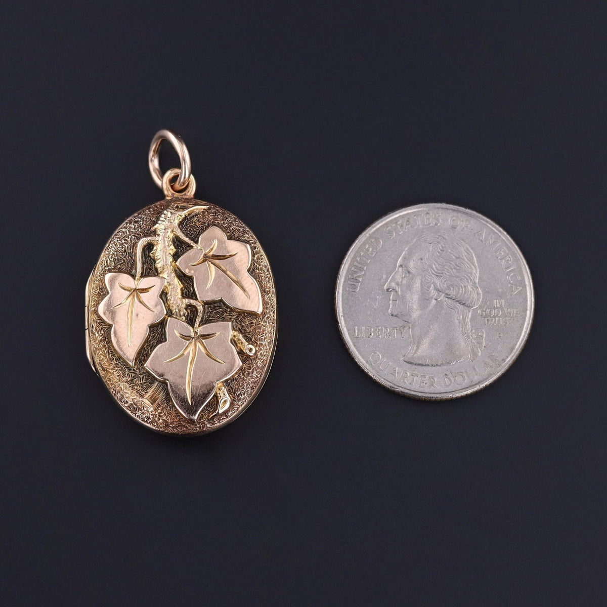 Antique Ivy Locket of 14k Gold - Trademark Antiques