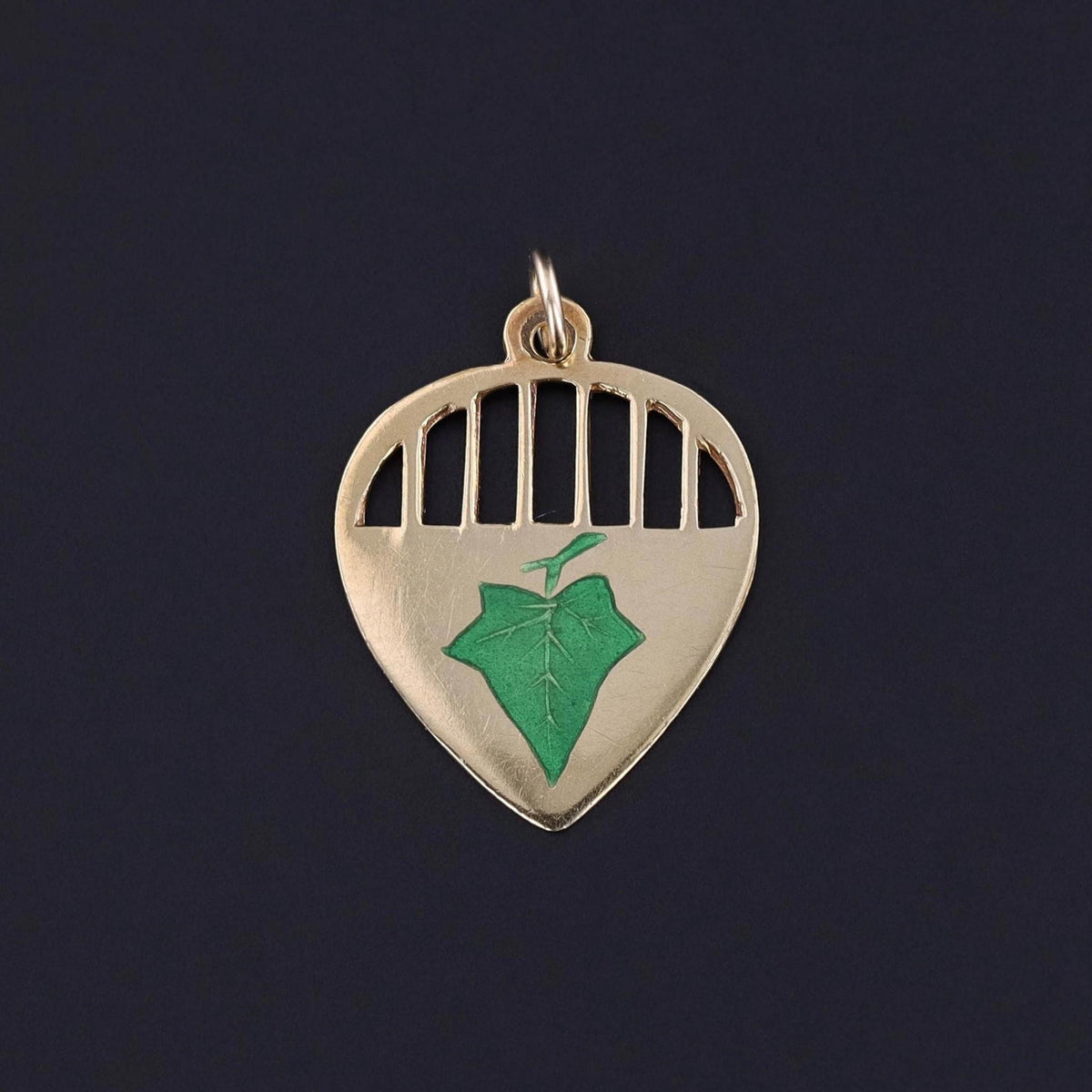 Antique Ivy Pendant Charm of 18k Gold - Trademark Antiques