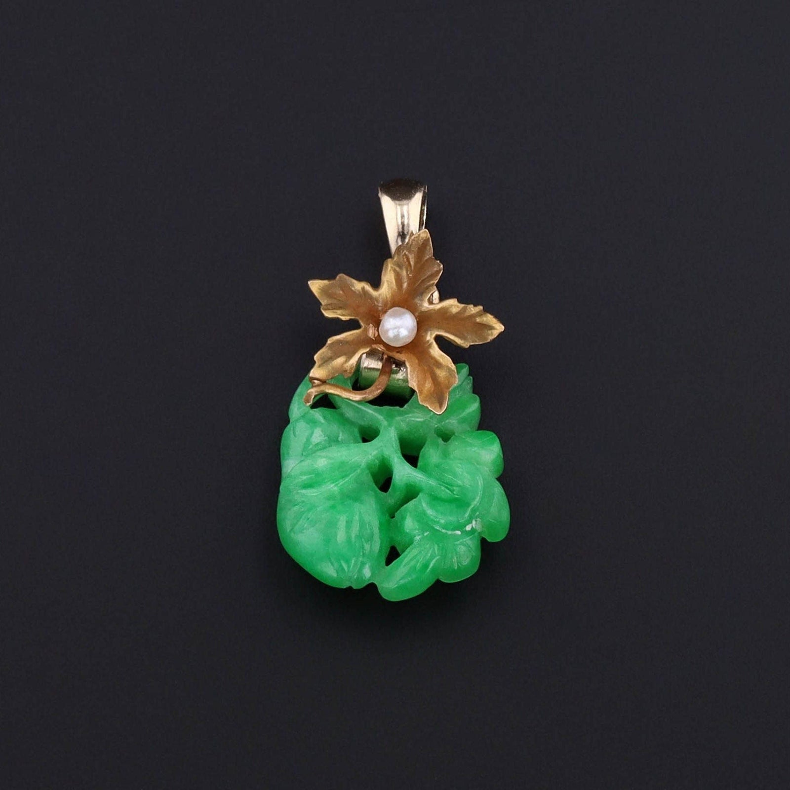 Antique Jade Conversion Pendant of 14k Gold - Trademark Antiques