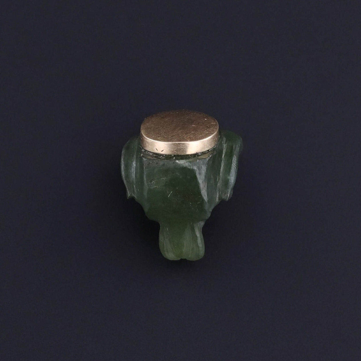 Antique Jade Dog Charm of 14k Gold - Trademark Antiques