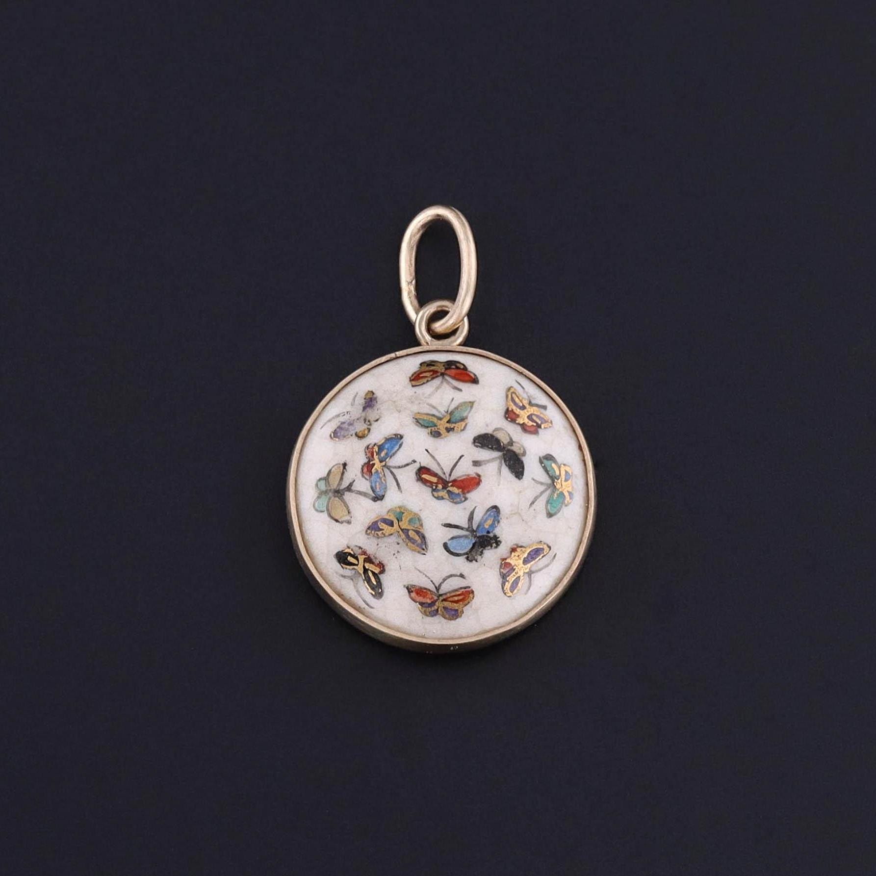 Antique Japanese Enamel Butterfly Charm of 14k Gold - Trademark Antiques