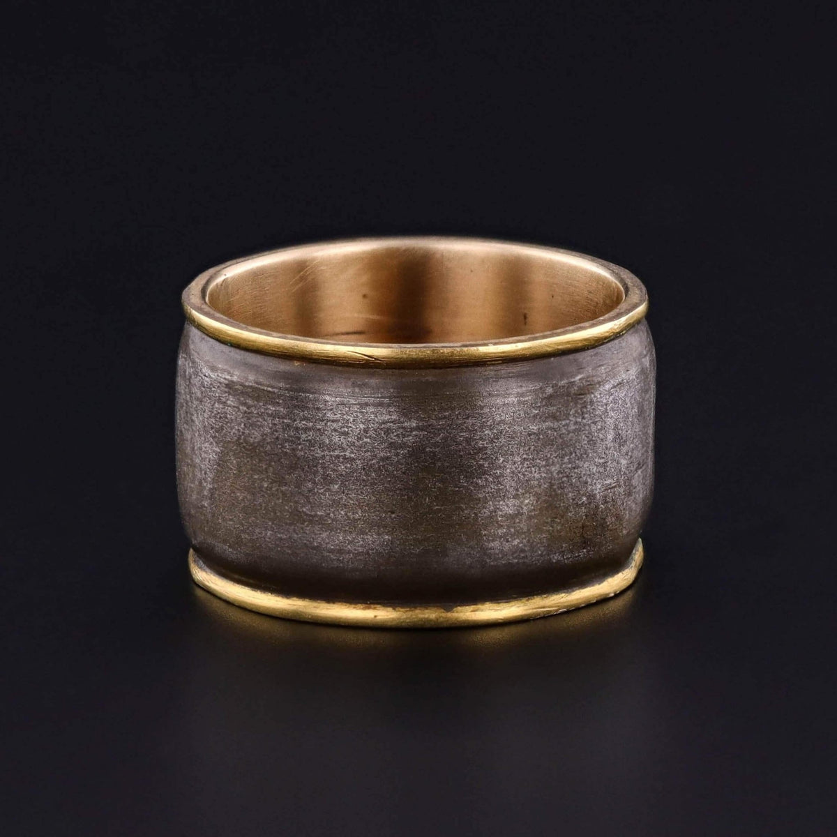 Antique Japanese Meiji Shibuichi Band Ring of 14k Gold - Trademark Antiques