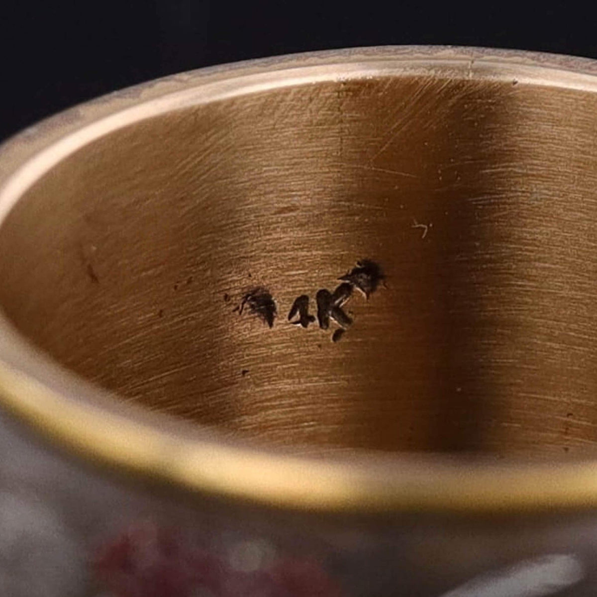 Antique Japanese Meiji Shibuichi Band Ring of 14k Gold - Trademark Antiques