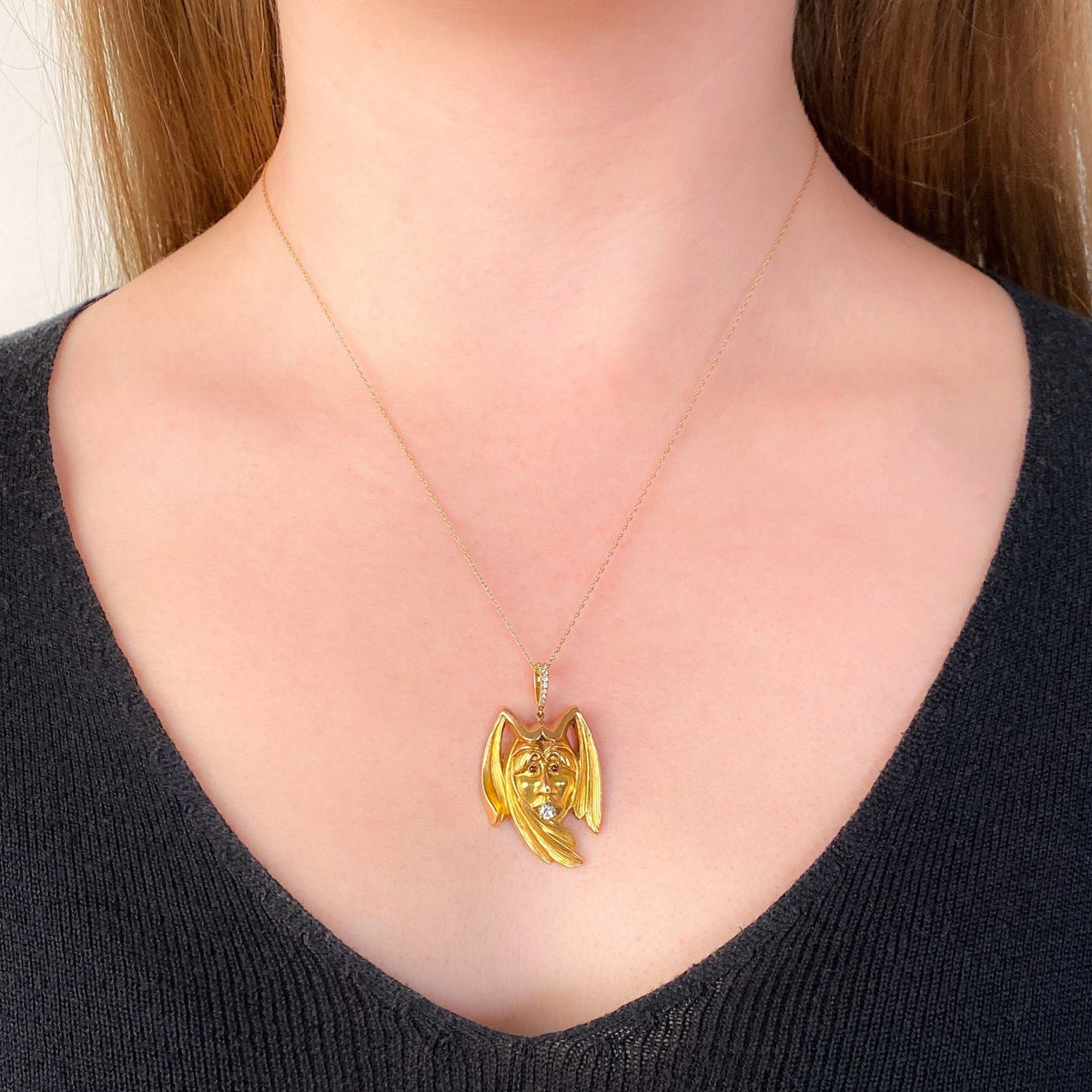 Antique Jester Pendant of 14k Gold - Trademark Antiques